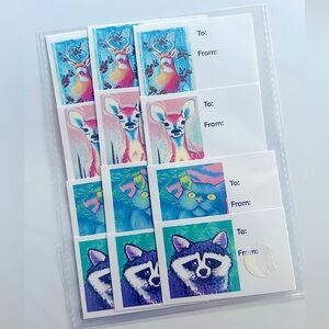 12 pack gift tag stickers assorted designs